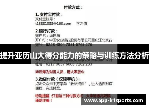 提升亚历山大得分能力的策略与训练方法分析