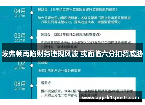 埃弗顿再陷财务违规风波 或面临六分扣罚威胁
